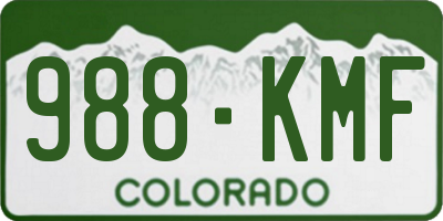 CO license plate 988KMF