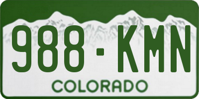 CO license plate 988KMN