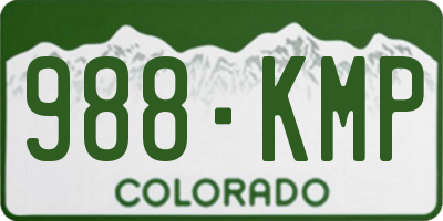 CO license plate 988KMP