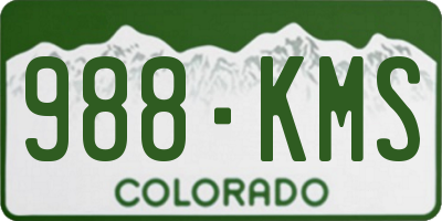CO license plate 988KMS