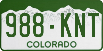CO license plate 988KNT