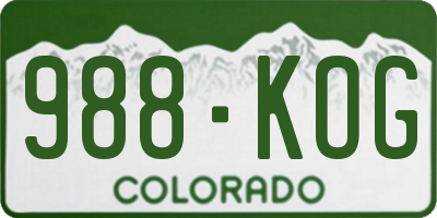 CO license plate 988KOG