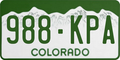 CO license plate 988KPA