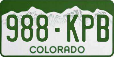 CO license plate 988KPB