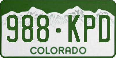 CO license plate 988KPD