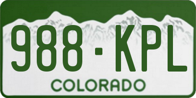 CO license plate 988KPL