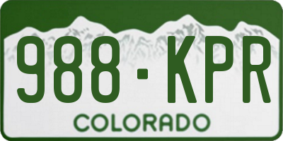 CO license plate 988KPR