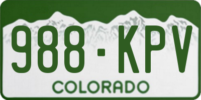 CO license plate 988KPV