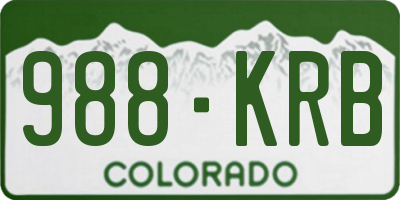 CO license plate 988KRB