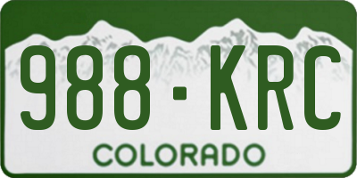 CO license plate 988KRC