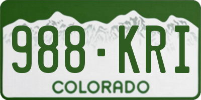 CO license plate 988KRI