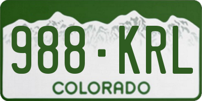 CO license plate 988KRL