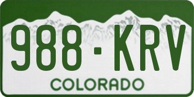 CO license plate 988KRV