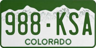CO license plate 988KSA