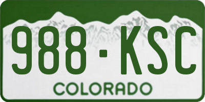 CO license plate 988KSC