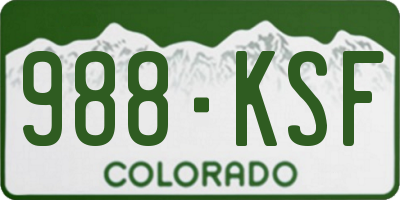 CO license plate 988KSF