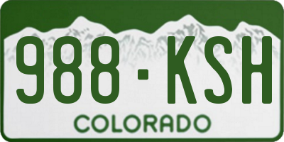CO license plate 988KSH