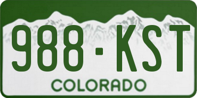 CO license plate 988KST