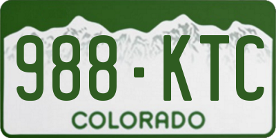 CO license plate 988KTC