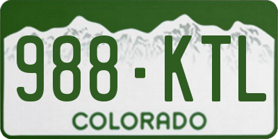 CO license plate 988KTL