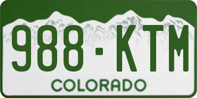 CO license plate 988KTM