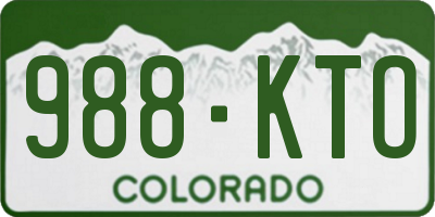 CO license plate 988KTO