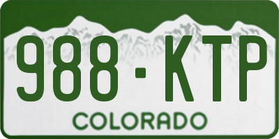 CO license plate 988KTP