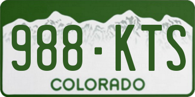CO license plate 988KTS
