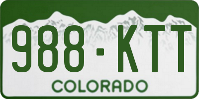 CO license plate 988KTT