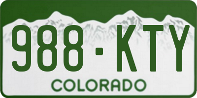 CO license plate 988KTY