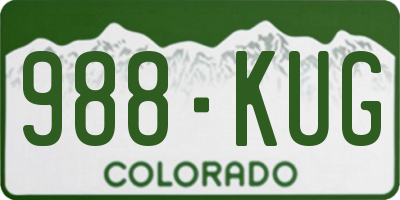 CO license plate 988KUG