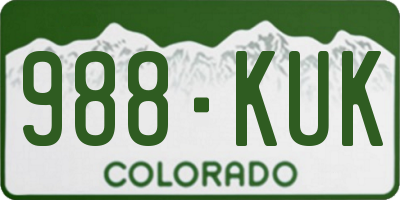 CO license plate 988KUK