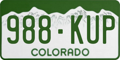 CO license plate 988KUP