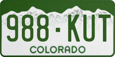 CO license plate 988KUT