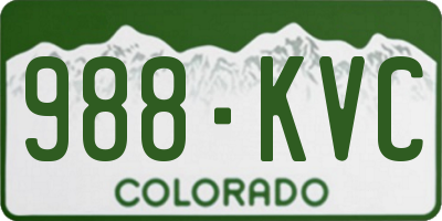 CO license plate 988KVC
