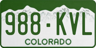 CO license plate 988KVL