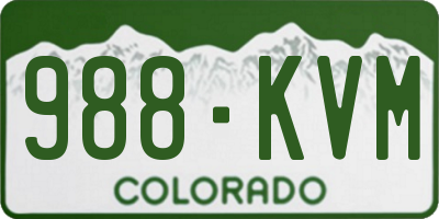 CO license plate 988KVM