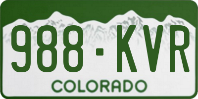 CO license plate 988KVR