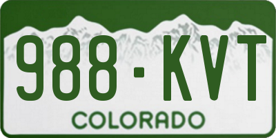 CO license plate 988KVT