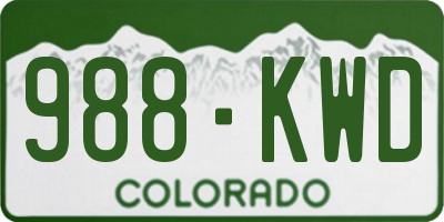 CO license plate 988KWD