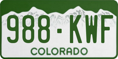 CO license plate 988KWF