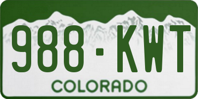 CO license plate 988KWT