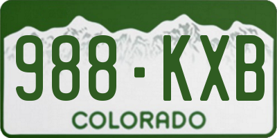 CO license plate 988KXB