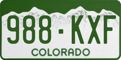 CO license plate 988KXF