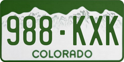 CO license plate 988KXK