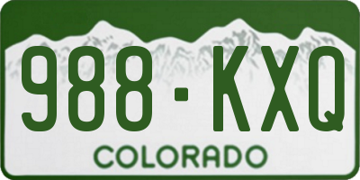 CO license plate 988KXQ