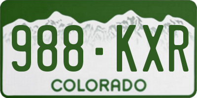 CO license plate 988KXR