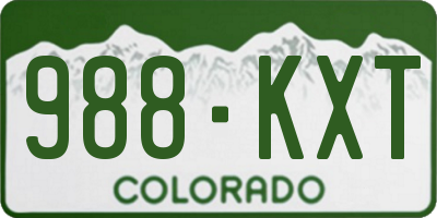 CO license plate 988KXT