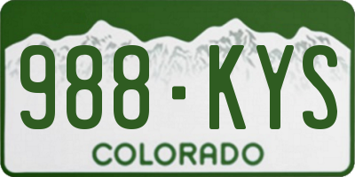 CO license plate 988KYS
