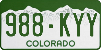 CO license plate 988KYY